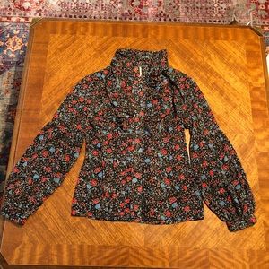 Free People floral button down blouse